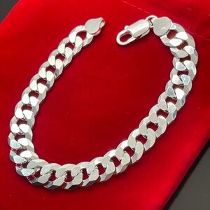 8 inch italian silver 925 cuban bracelet 11mm